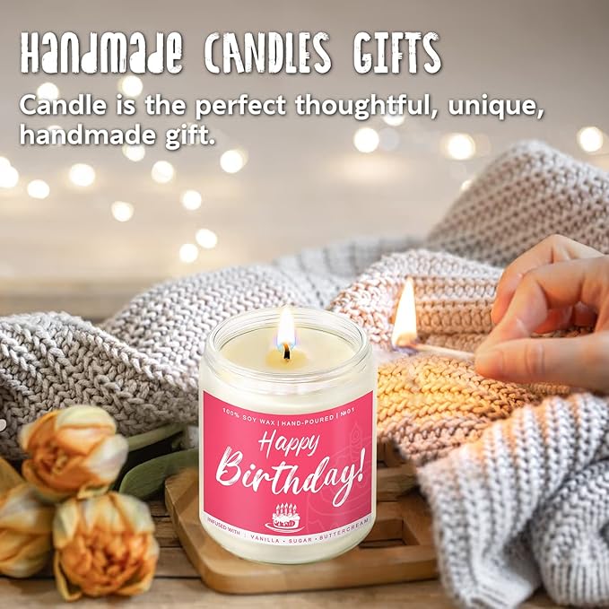 Birthday Gifts for Women, Perfect Birthday Present, Funny Presents for Mom, Friends, Wife, Sister, 7oz Vanilla Cream-Scented Candle - Bloomnest
