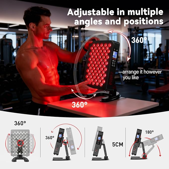 Red Light Therapy for Body & Face, Red Near Infrared Light 610-920nm with Timer and Adjustable Stand, Touch & Remote Control, 70 LEDs. Clinical Grade Panel for Energy, Pain, Skin, Recovery HOME