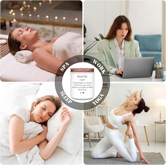 Homsolver Bestie Gifts, Friendship Gifts for Women, Christmas Mothers Day Valentines Gift, Bestie Scented Candle