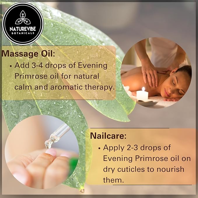 Naturevibe Botanicals Evening Primrose Oil 32 Ounces | 100% Pure and Natural | Great for Skin Care and Hair Care - Bloomnest