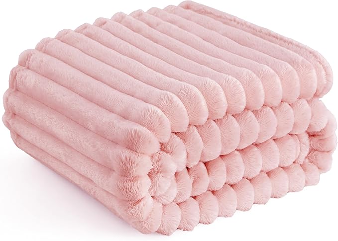 Bedsure GentleSoft Coral Pink Fleece Twin Blanket for Couch - Super Soft Cozy Blankets for Women, Cute Small Blanket for Girls, 60x80 Inches - Bloomnest