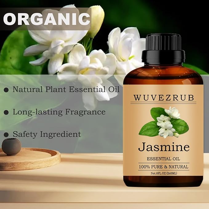 Jasmine Essential Oils, 240ML Pure and Natural Essential Oil for Aromatherapy Diffuser - Jasmine /8 Fl Oz - Bloomnest