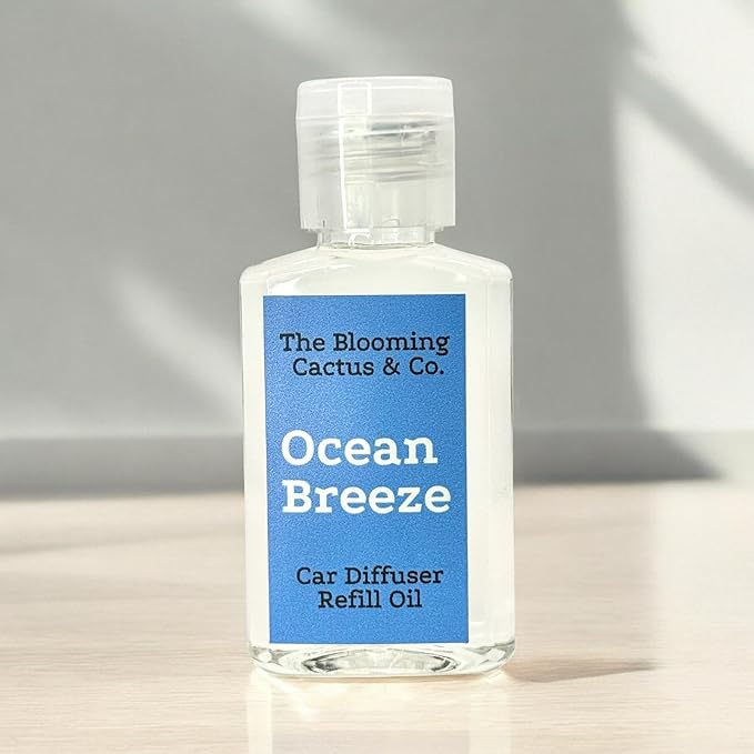 Car Air Freshener Hanging, Essential Oil Diffuser for Cars 1 OZ, Cute Car Accessories, C ar Air Freshener Refill, Long-Lasting Fragrance Refill, Car Diffuser Refill Made in USA | Ocean Breeze - Bloomnest