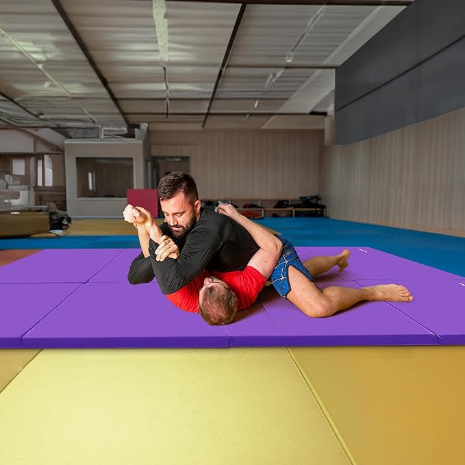 BalanceFrom 10x4 Feet 4-Panel Folding Gymnastics Mat – 2-Inch Thick Pad with Vinyl Surface and Carrying Handles for Tumbling, Yoga, Pilates, Home Workouts, and Martial Arts - Bloomnest