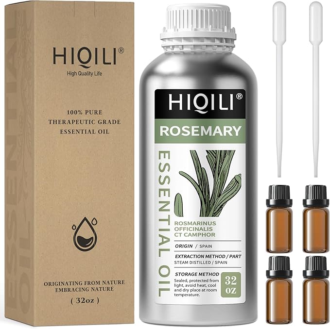 HIQILI 1000ML Rosemary Oil for Hair Growth, Add to Shampoo & Conditioner, 100% Pure Undiluted - 32 Fl Oz - Bloomnest