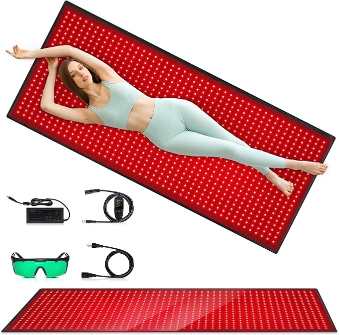 Red Light Therapy Mat for Body, 71"x 31" Red Light Therapy Blanket Red Near Infrared 660nm 850nm Full Body Pad, 1280 LEDs Infrared Light Therapy for Body for Pain Relief, Improved Sleep GMOWNW
