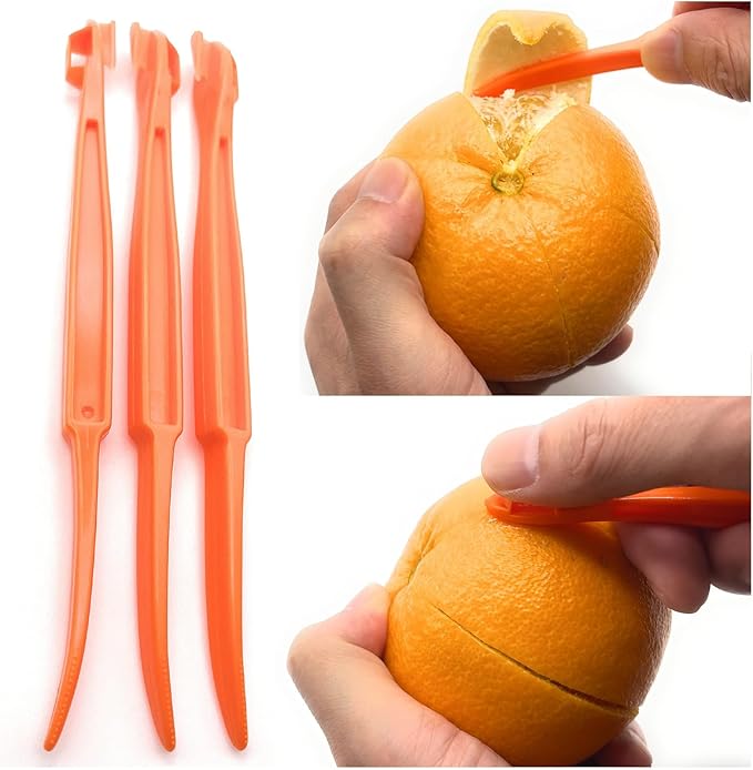 Orange Peeler, Orange Peeler Tool, Citrus Peeler Tool - Cut into Rind EASIER & Peeling Rind off Oranges, Kitchen Gadget Must Have, 3 Pack - Bloomnest