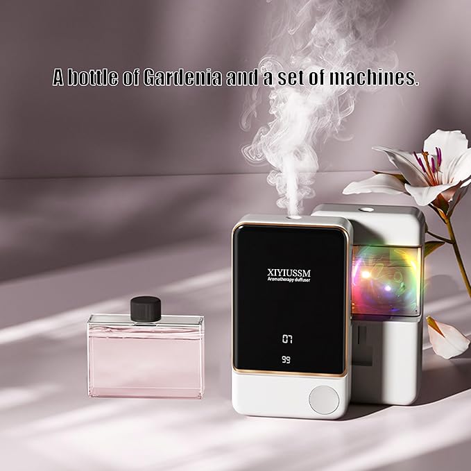 Waterless Essential Oil Diffuser for Home & Office Cordless Battery Operated Aroma Diffuser with 7 Mist Levels, Ultrasonic Air Freshener for Large Rooms Bedroom Bathroom Car Small & Portable - Bloomnest