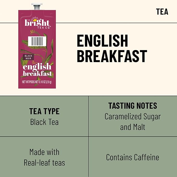 Flavia Bright Tea Co. English Breakfast Tea Freshpacks works only with Flavia Brewers (Case of 40) - Bloomnest