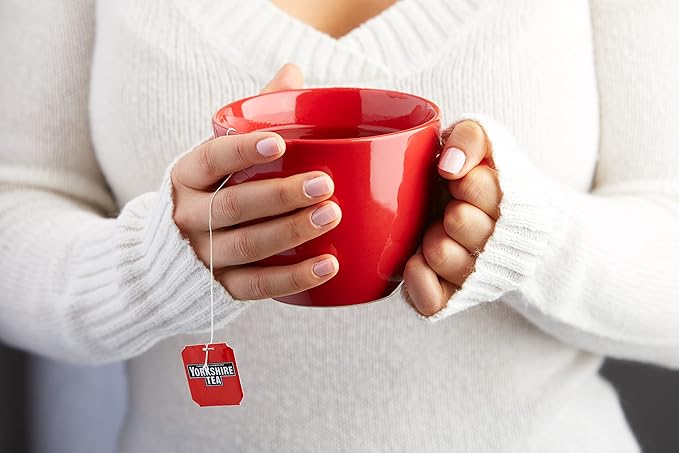 Yorkshire Tea, Red, Black Tea, String and Tagged Bags, 100 Count (Pack of 1), Refreshing, Satisfying, and Strong, Classic British Breakfast Blend, Caffeinated, Enjoy Hot or Iced, 100 Teabags - Bloomnest