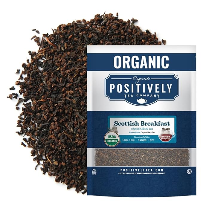 Organic Positively Tea Company, Scottish Breakfast Black Tea, Loose Leaf, 16 Ounce - Bloomnest