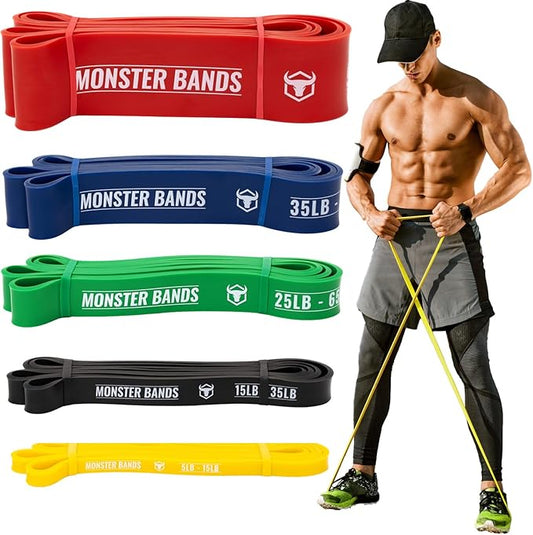 Pull Up Bands, Resistance Bands (Set of 5) – Pull Up Assistance Bands Set – Exercise Workout Bands for Working Out, Strength Training, Stretching & Physical Therapy - Bloomnest
