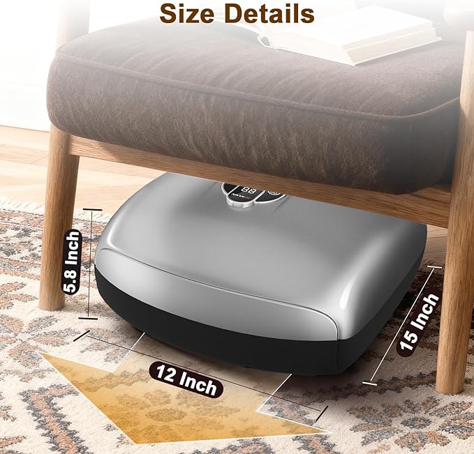 Shiatsu Foot Massager Machine with Heat : Deep Kneading Foot Massager with Vibration & Compression for Plantar Fasciitis & Neuropathy - for Women & Men,Relax for Home Office Use (Silver) - Bloomnest