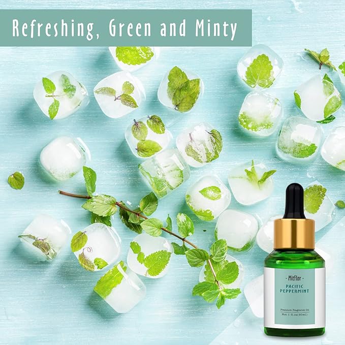 Pacific Peppermint Fragrance Oil, MitFlor 30ml Single Scented Oil, Large Size Premium Fragrance Oil for Soap & Candle Making, Essential Oils for Diffusers for Home - Bloomnest
