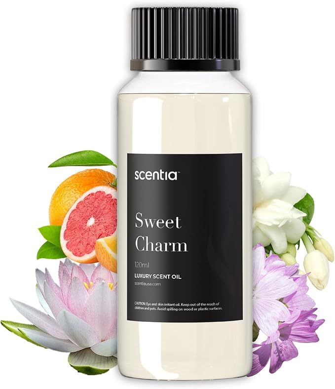 Sweet Charm Diffuser Oil | Romantic Essential Aromatherapy Oil for Love and Date Night | Valentine Collection with Jasmine, Lily & Musk | 120ml | 4.06 Fl Oz, Thanksgiving Gift - Bloomnest