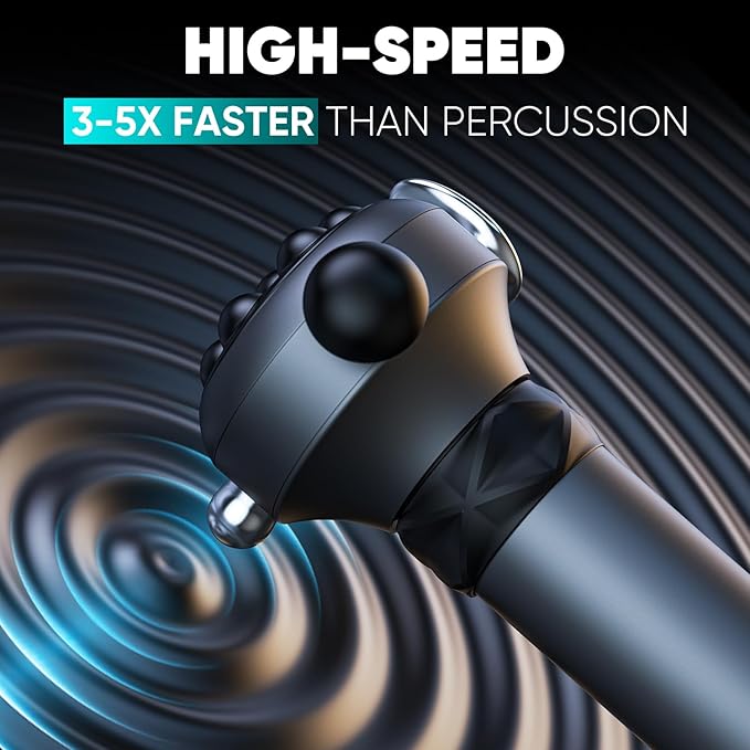 M1 Max Deep Tissue Vibration Therapy Massage Gun – 6500 RPM Handheld Muscle Massager with Thumb Head for Trigger Point & Full Body Pain Relief, Handheld Chiropractic Massager for Back, Neck - Bloomnest
