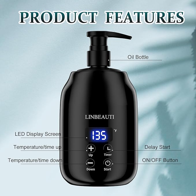 Massage Oil Warmer with Two Oil Bottle Dispenser, Lotion Bottle Warmer Dispenser Heater, Smart Touch Key Electric Warm Lotion Dispenser, Lube Gel Cream Warmer for Home Pro Salon Spa Massage (black) - Bloomnest