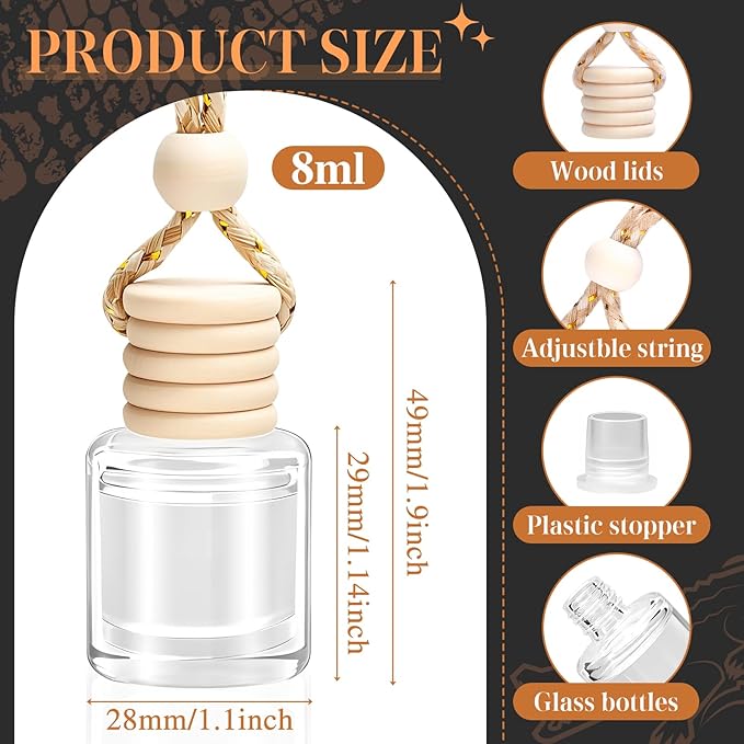 AROIC Hanging Car Air Freshener - 6 Pack Luxury Leather Scent Air Freshener Set, Long-Lasting Natural Essential Oil Fragrance Diffuser Eliminates Odors,Ideal Business Gift for Car Accessories Unisex - Bloomnest