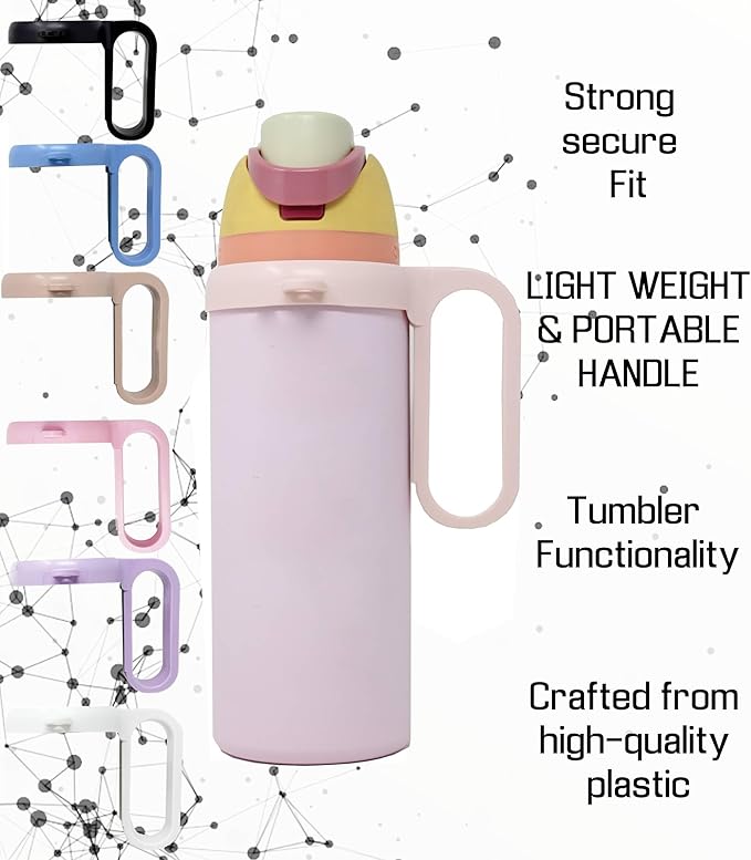 Bottle Handle for Owala FreeSip 24oz 32oz 40oz – Strong Plastic Water Bottle Holder, Durable Easy Carry Accessory for Running, Jogging, Gym, Hiking, and Drinking While Driving & More (Peach) OneMissionX
