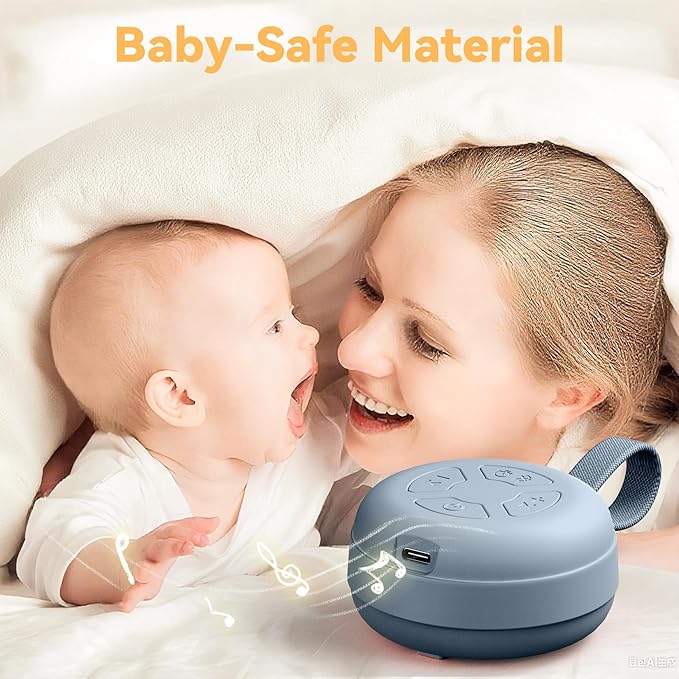 Portable Sound Machine for Baby | White Noise | 12 Soothing Sounds | Noise Canceling for Travel, Office, Nursery | Baby Shower | Registry Gift | Sleep Soother for Babies Kids Adults | Slate - Bloomnest