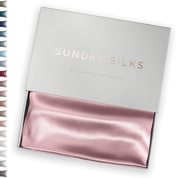SUNDAYSILKS™ 100% Mulberry Silk Pillowcase, Silk Pillow Cases for Hair & Skin, Superior to Satin Pillowcase, with Zipper, Standard, Queen, King Sizes, Anti-Wrinkle, Cooling, Non-Slip Silk Pillowcases - Bloomnest