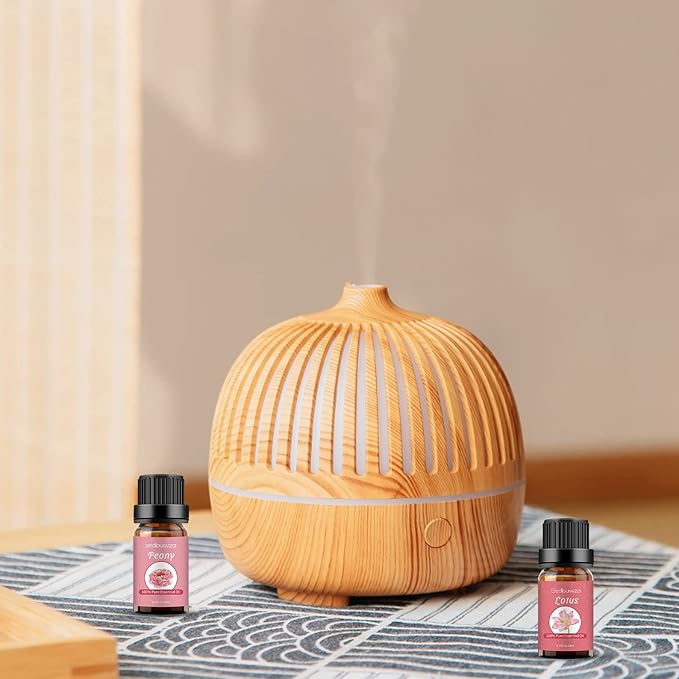 Sedbuwza Peony Lotus Essential Oil Set, Peony Fragrance Oil Lotus Scent Oil Set for Diffuser, Aromatherapy, Massage, Soap, Candle Making 2 x 10 ml Sedbuwza