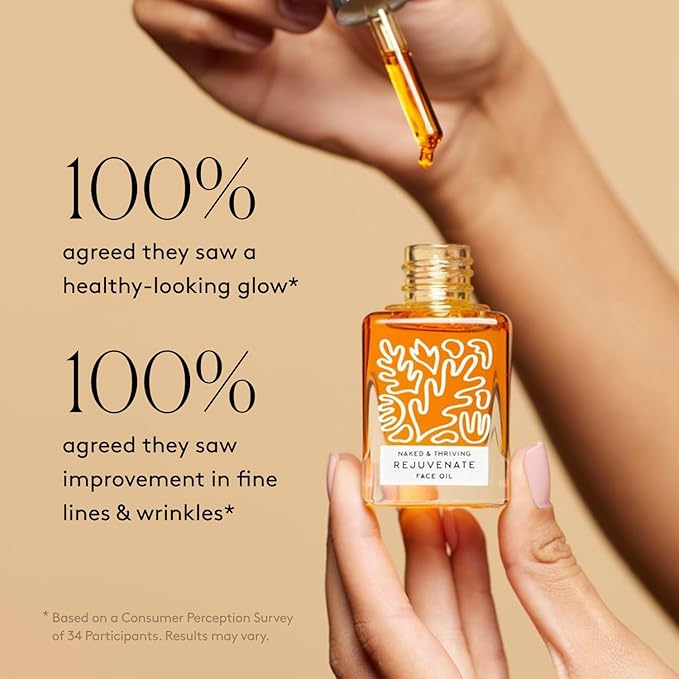 Naked & Thriving Rejuvenate Restorative Face Oil | Organic, Vegan, & Naturally-Derived Skin Care | Reduce the Look of Wrinkles and Moisturize Skin (1.18 oz/35 mL) - Bloomnest