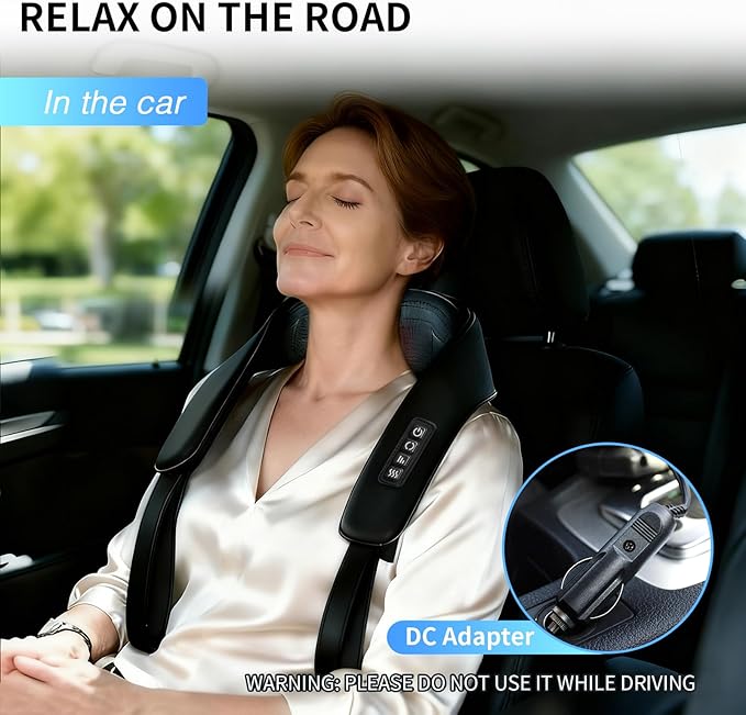 TISSCARE Shiatsu Neck Massager with Heat for Pain Relief, Deep Tissue 3D Kneading Electric Massager for Back, Shoulder, Leg, Plug-in for Home, Office, Car, Ideal Gift for Women, Men - Bloomnest