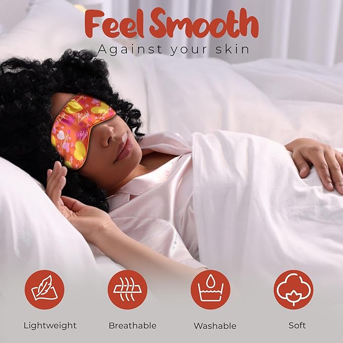 Luxury Sleep Mask – Soft, Adjustable Lightweight & Ultra Comfort-Perfect for Light Blocking Wake up Radiant-Orange - Bloomnest