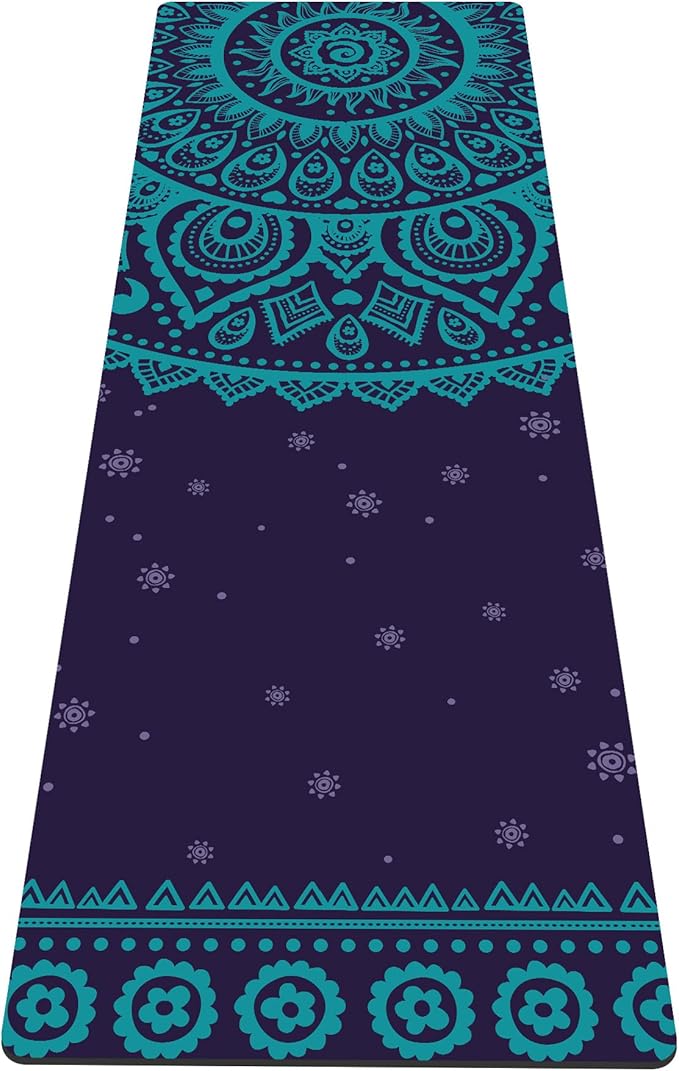nuveti Yoga Mat Print Extra Thick TPE Non Slip Fitness Exercise Mat with Carrying Bag,72"x24" Extra Thick 6MM Exercise & Workout Mat for Yoga, Pilates Fitness and Floor Exercises - Bloomnest