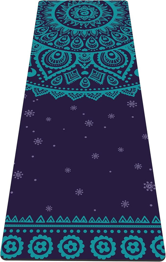 nuveti Yoga Mat Print Extra Thick TPE Non Slip Fitness Exercise Mat with Carrying Bag,72"x24" Extra Thick 6MM Exercise & Workout Mat for Yoga, Pilates Fitness and Floor Exercises - Bloomnest
