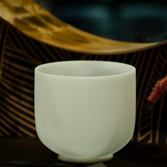 TOPFUND 8 inch C Note Crystal Singing Bowl Root Chakra with Heavy Duty Carrying Case and Suede Mallet