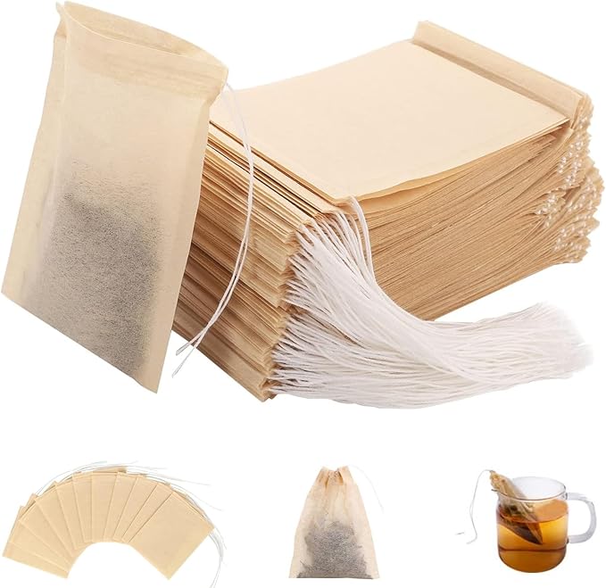 200Pcs Tea Filter Bags, Disposable Tea Filter Bags for Loose Leaf Tea from Safe Natural Materials, Empty Tea Bags Suitable for Loose-Leaf Tea, Coffee, Spices, Herbs (3.54 x 2.75 inch) - Bloomnest