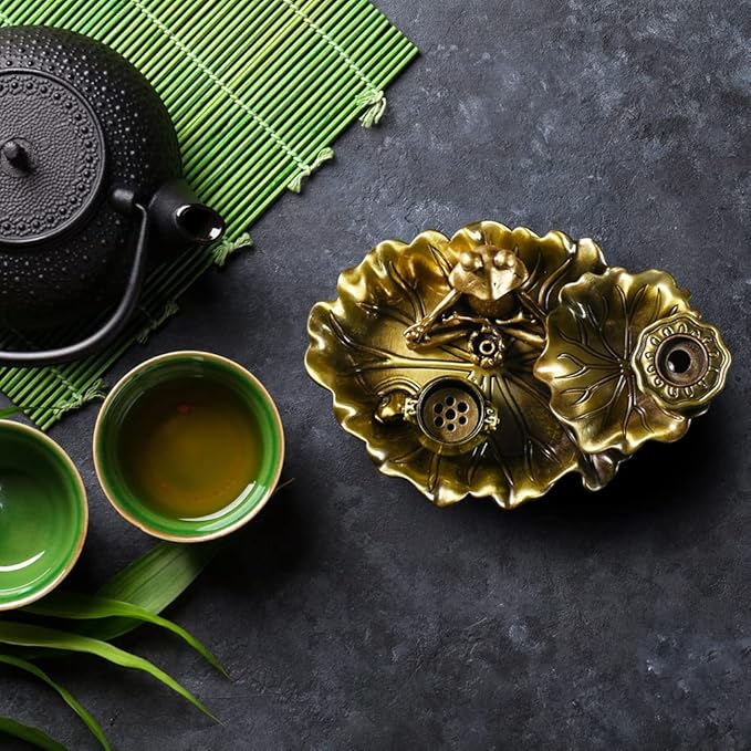 Frog Incense Holder: Incense Burner Holder Waterfall | Backflow Incense Burner, Insence-Stick Holder with 7 Incense Holes, Incense Cone Holder