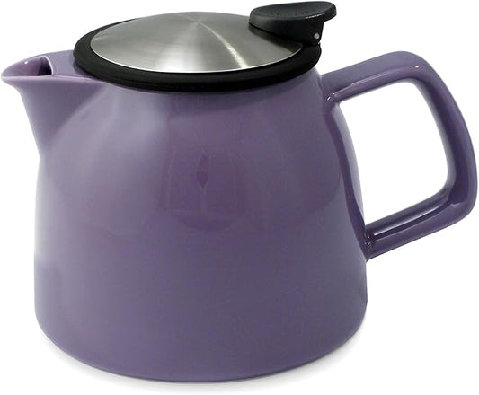 FORLIFE Bell Ceramic Teapot with Basket Infuser, 26-Ounce/770ml, Purple - Bloomnest