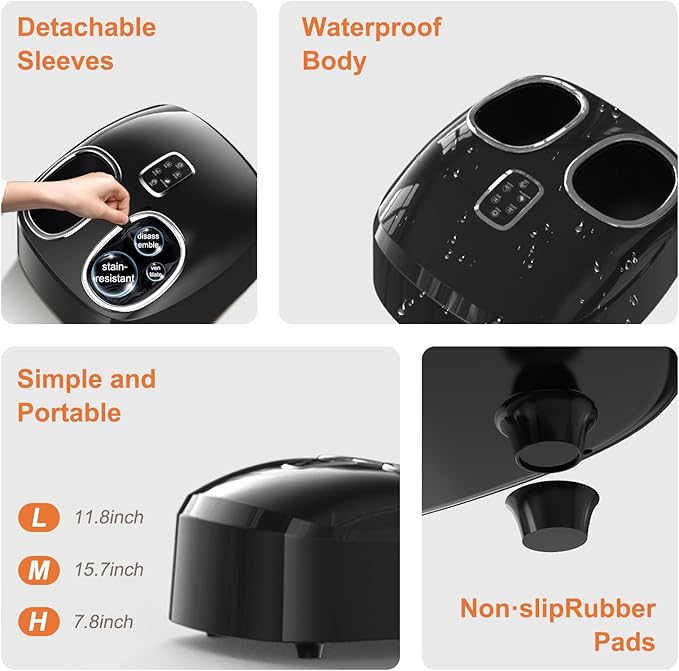 Shiatsu Foot Massager with Heat Feet Massager for Plantar Fasciitis, Neuropathy with Air Compression, Deep Kneading, Multiple Modes & Adiustable Intensity, Gifts for Women Men, Size 13 - Bloomnest