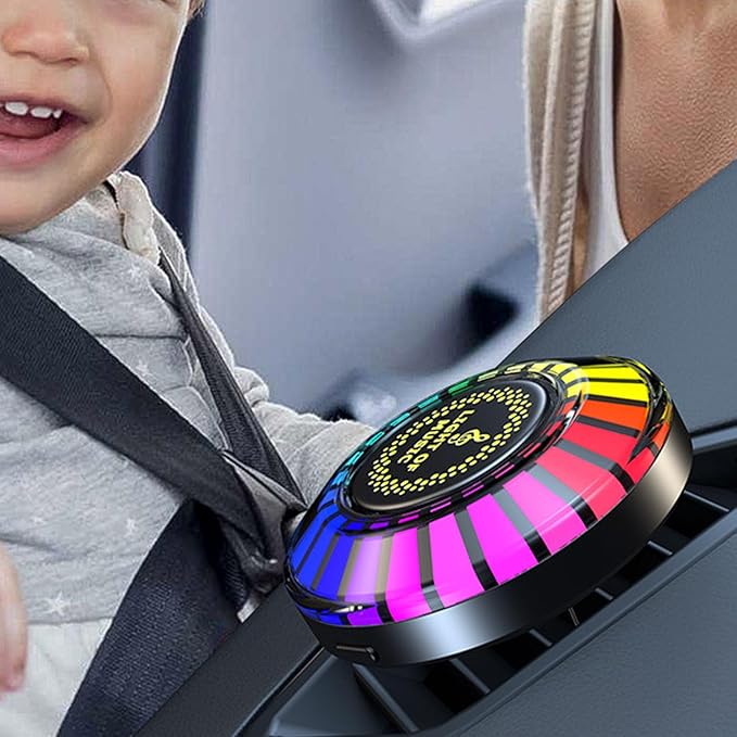 Car Music Rhythm Lamp, Car Air Vent Incense Light, Dynamic Rhythm Pickup, Colorful 3D Lighting Effect, Music Spectrum Sensor, LED Ambient Lamp for Car, Gaming, Photography - Bloomnest