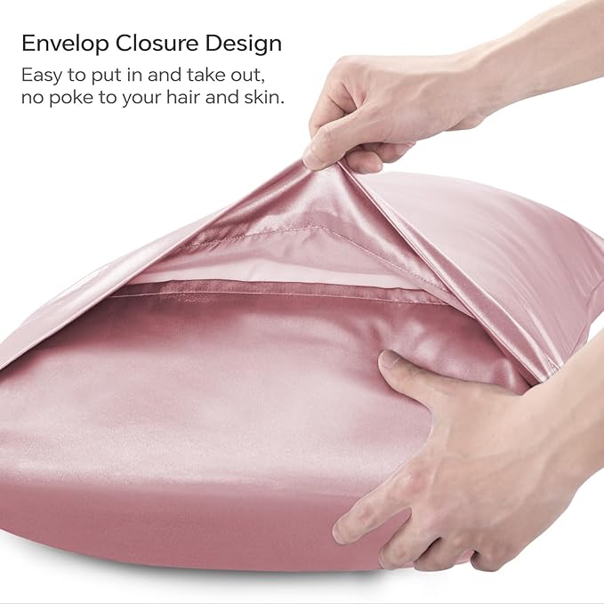 BEDELITE Satin Body Pillow Cover 2 Pack, Super Soft and Cooling Body Pillow Pillowcase for Hair and Skin, Breathable Silky Full Long Pillowcase Cover(20"x54", Nostalgia) - Bloomnest