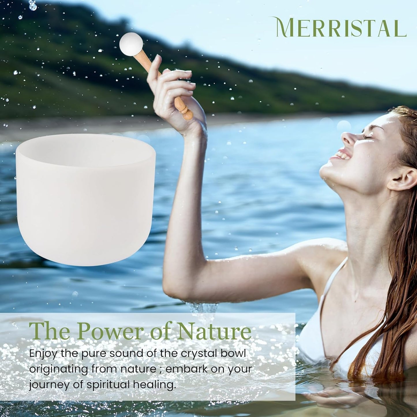 432HZ 7-11 Inch 3 Pcs White Frosted Crystal Singing Bowl Set for Meditation Healing Yoga Chakra Quartz Crystal Sound Bowls with Heavy Duty Carry Cases and Rubber Mallet,Suede Striker,O-rings