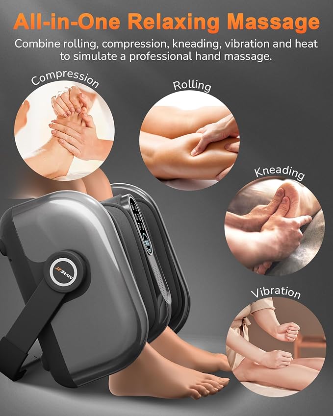 Shiatsu Foot Massager Machine with Heat : Deep Kneading Foot Massager with Vibration for Plantar Fasciitis, Neuropathy, Pain Relief, Circulation - Perfect for Women, Men, Parents, Father, Mom