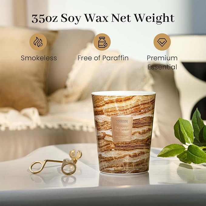 M&SENSE EspressHotFudge Scented Candles for Home, 3-Wick Highly Scented Jar Candles, Extra Large Candle 35 Oz 150 Hours Long Lasting Burning, Relaxing Aromatherapy Candle for Stress Relief, Meditation - Bloomnest