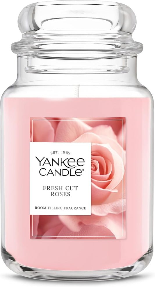 Yankee Candle Fresh Cut Roses Scented Candle, 22oz Large Jar with up to 150 Hour Burn Time, Giftable - Bloomnest