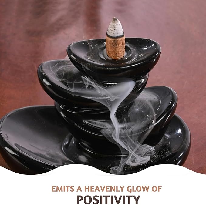 Folkulture Backflow Incense Cones (20 Cones) | Set of 2 Waterfall Insence Cones For Calm & Relax,Deep Sleep, Aromatherapy | No Charcoal, Organic, Non Toxic Ylang Ylang & Jasmine Scented Inscents-Cones FOLKULTURE
