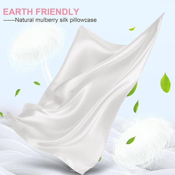 Mulberry Silk Pillow Cases Queen Size with Hidden Zipper, Ultra Smooth and Soft Breathable Cooling Silk Satin Pillowcase for Hair and Skin, Gifts for Women Men (Ivory, 20x30 Inches, 1 Pack) - Bloomnest