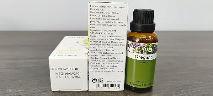 Oregano 1.01fl.oz Essential Oil, PHATOIL Pure Aromatherapy Oils for Diffuser, Humidifier, Perfect for DIY Soap, Candle, Bath Bombs Making(30ml) PHATOIL