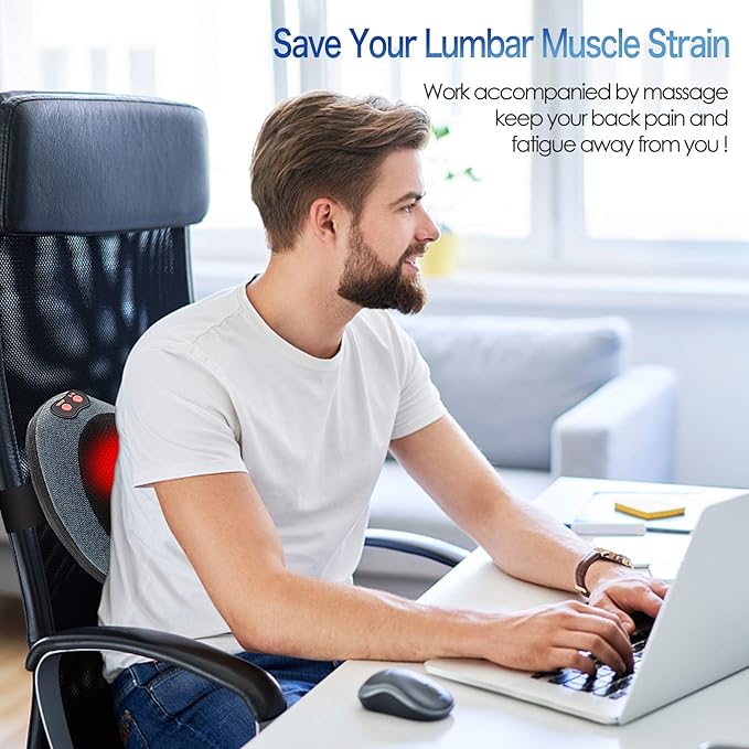 Papillon Neck Massager,Shiatsu Electric Back Massager with Heat,Neck Back Pain Relief Gifts for Mom/Dad/Women/Men,Deep Tissue Kneading Massage Pillow for Shoulder,Legs,Foot,Body Muscle Fatigue Relief - Bloomnest