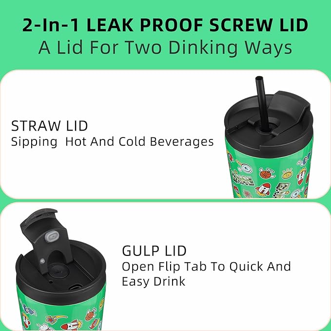 BJPKPK 22oz Stainless Steel Insulated Tumbler With lid And Straw Travel Coffee Thermal Tumblers Cup For Women And Men,Game - Bloomnest