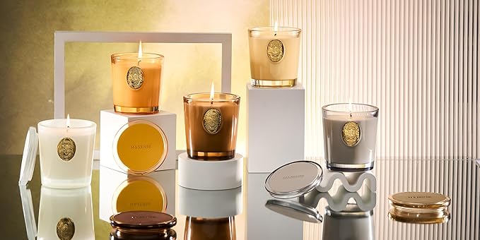 M&SENSE Natural Soy Candle | Cheer Champagne & Gold | 9.2 oz, 50H Burn Time | Luxury Scented Candle for Relaxation, Gifting, Home Décor | Ideal for Bedroom, Office, Party Ambiance - Bloomnest