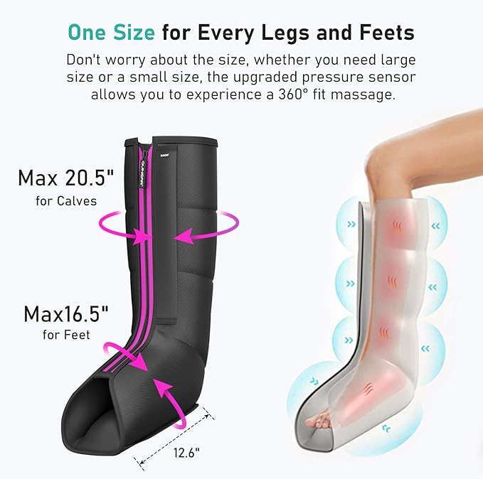 QUINEAR Leg Massager for Circulation and Pain Relief, Heating Leg Compression Massager with 3 Modes, Foot and Calf Massager with 3 Intensities 3 Heats - Gift for Mom and Dad - Bloomnest
