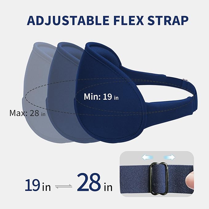 3D Sleep Mask for Men Women 2 Pack, Blackout Eye Mask for Sleeping eye Mask for Side Sleeper, Memory Foam Adjustable&Washable, Airplane Travel Essentials Couples Yoga Meditation Office Black&Dark-Blue - Bloomnest